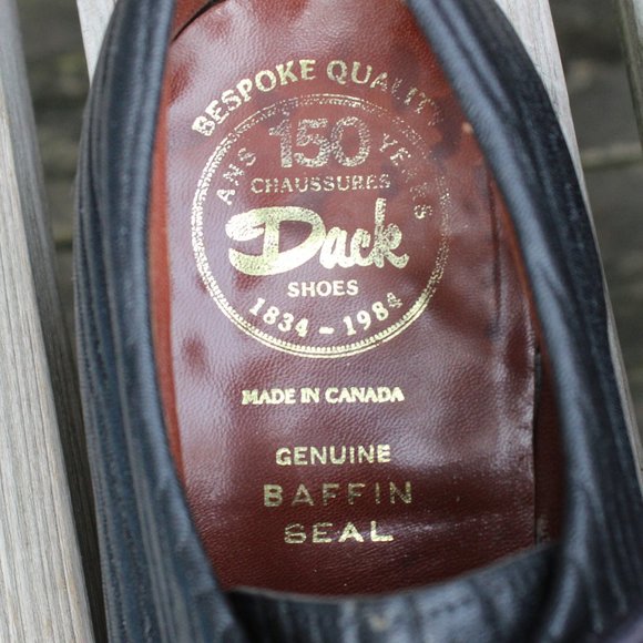 Vtg Dack's Black “Baffin Seal” Leather Derby, Men's 10 D, Made in Canada, EUC - Picture 9 of 12